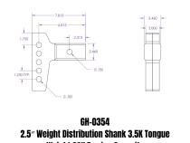 2.5 Inch Weight Distribution Shank 3.5K TW 32K Towing Gen Y Hitch