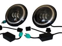 Headlight Conversion Kit 2007-2018 JK Wrangler w/ LED Halo Rings 2 LED Headlights with an H4 Connector 2 Canbus Modules 2 H4 to H13 Adapters RT Off Road