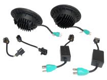 Headlight Conversion Kit 2007-2018 JK Wrangler w/ LED Halo Rings 2 LED Headlights with an H4 Connector 2 Canbus Modules 2 H4 to H13 Adapters RT Off Road